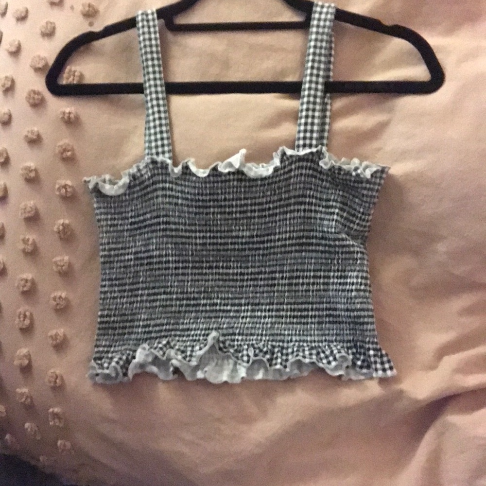 Plaid, stretchy tank top